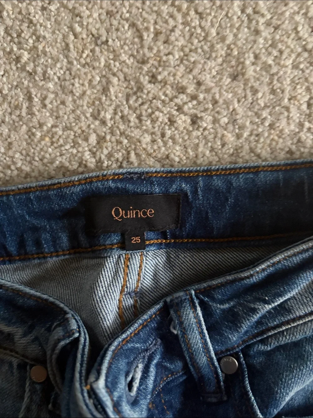 Quince women's widecut capri/crop Jeans in Medium Blue Wash